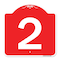 Signmission Designer Series Sign-Sign W/ Number 2, Red & White Aluminum Sign, 18" x 18", RW-1818-22897 A-DES-RW-1818-22897 - alternate 1